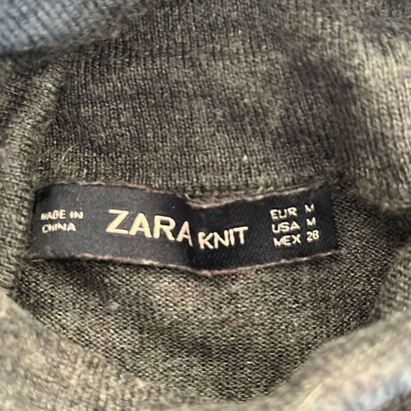Zara Knit Light Weight Gray Turtleneck Sweater Medium - Picture 3 of 3